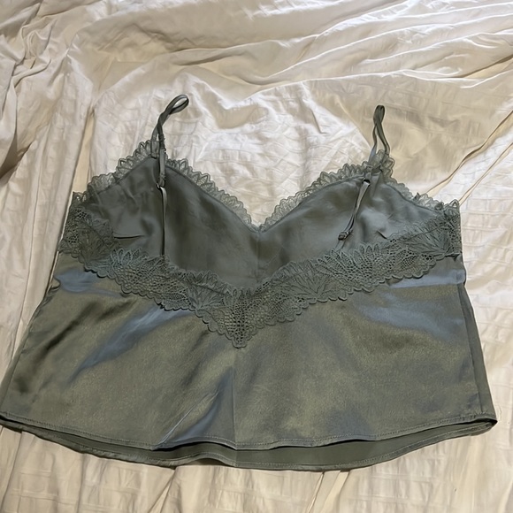 Abercrombie green lacy satin sleep tank - Picture 2 of 3